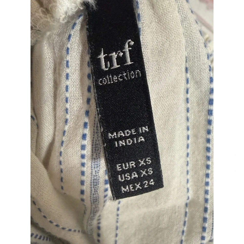 TRF Collection Women's XS Floral Embroidery Off-The-Shoulder Short-Sleeve Dress - Picture 9 of 12